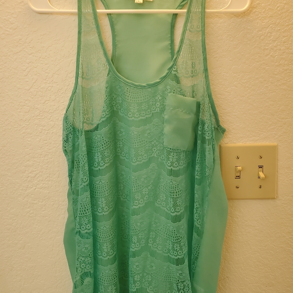 SHEER LACE RACERBACK TANK